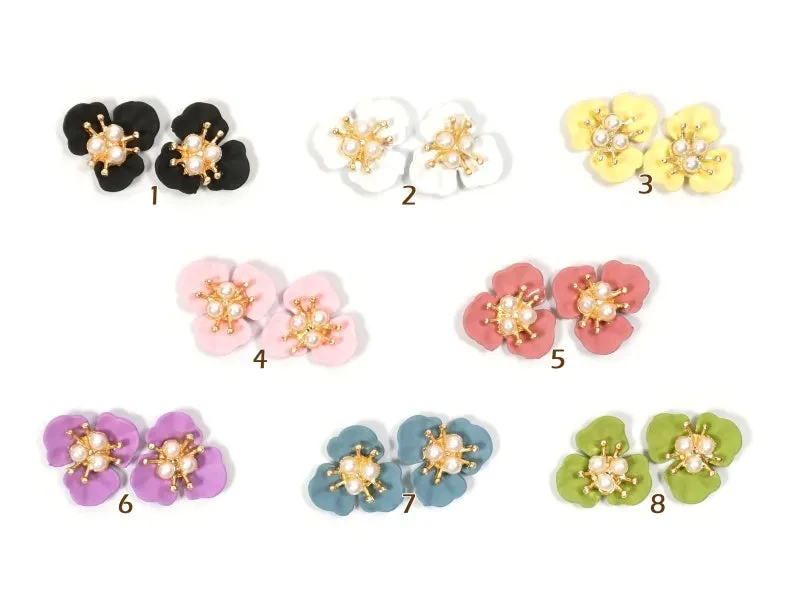 Sagittaria Flower Nail Metal Charm - 2 pcs