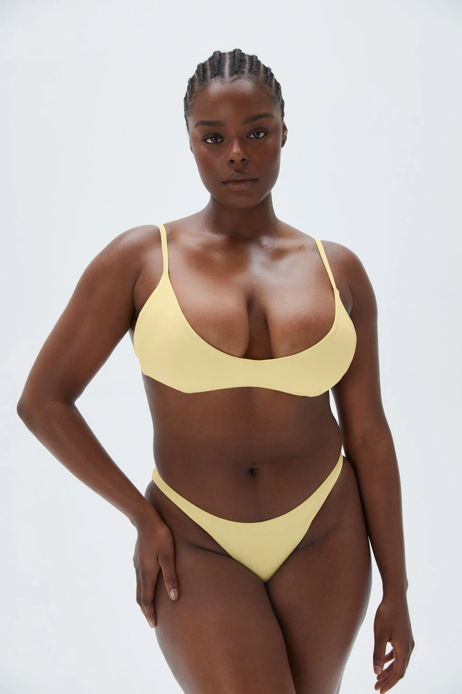 Scoop Neck Bikini Top - Lemon Yellow