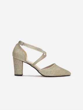 Sina Vegan Glitter Wedding Heels | Gold