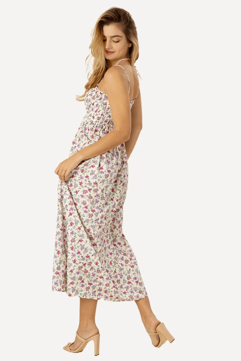 Smocked Cami Floral Maxi Dress