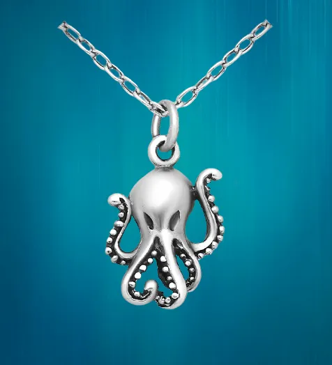 Sterling Silver Octopus Necklace