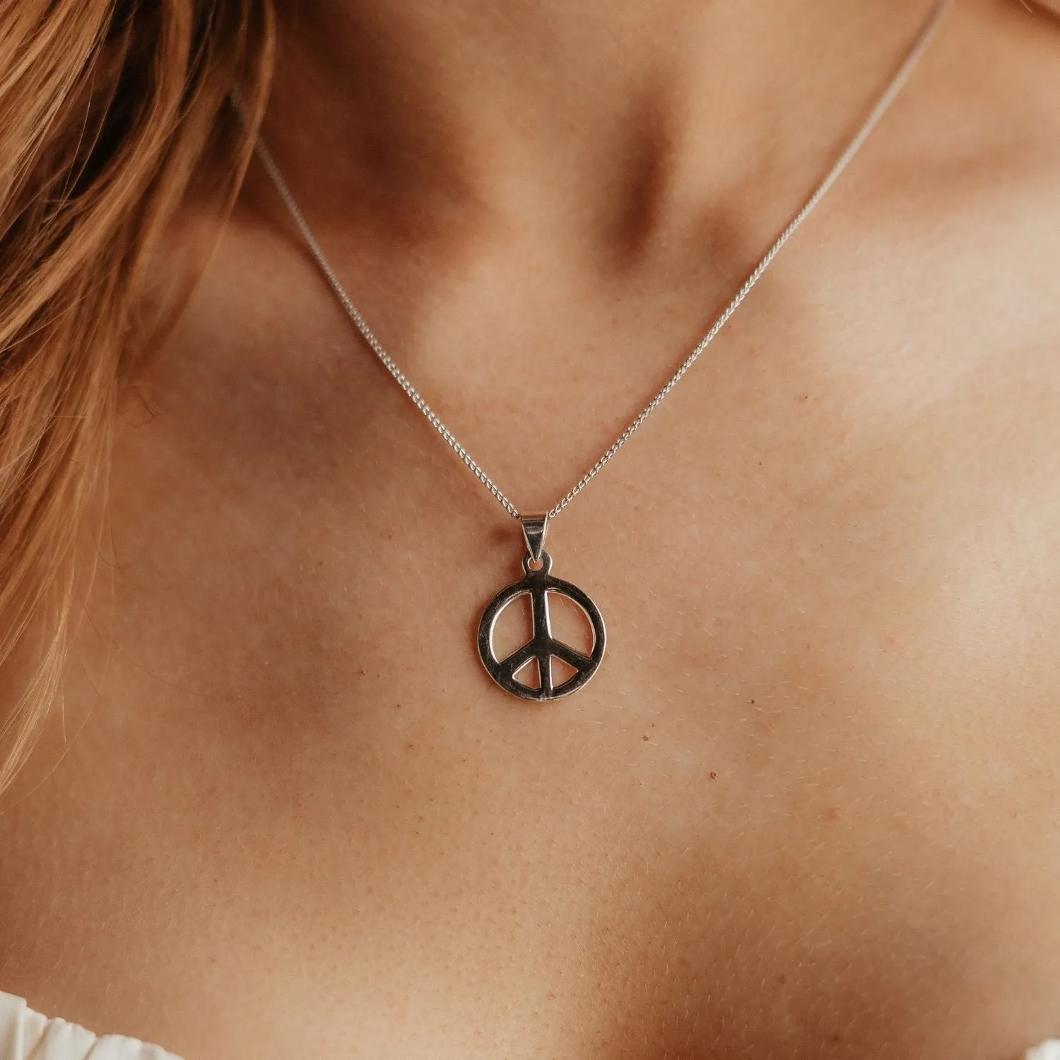 Sterling Silver Peace Sign Pendant