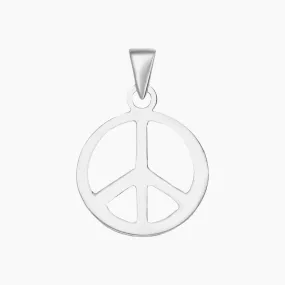 Sterling Silver Peace Sign Pendant