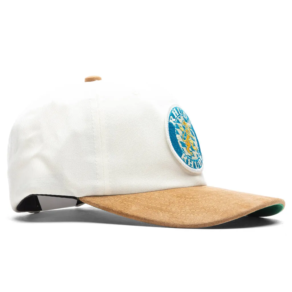 Suede Crest 6 Panel Cap - Creme/Tan