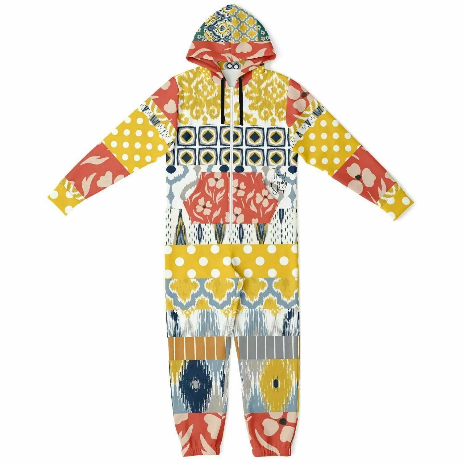 Tallulah Bankhead Floral Patchwork Unisex Fleece Romper