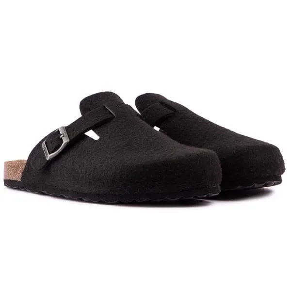 Taro Men's Footbed Textile Vegan Sandals | Black