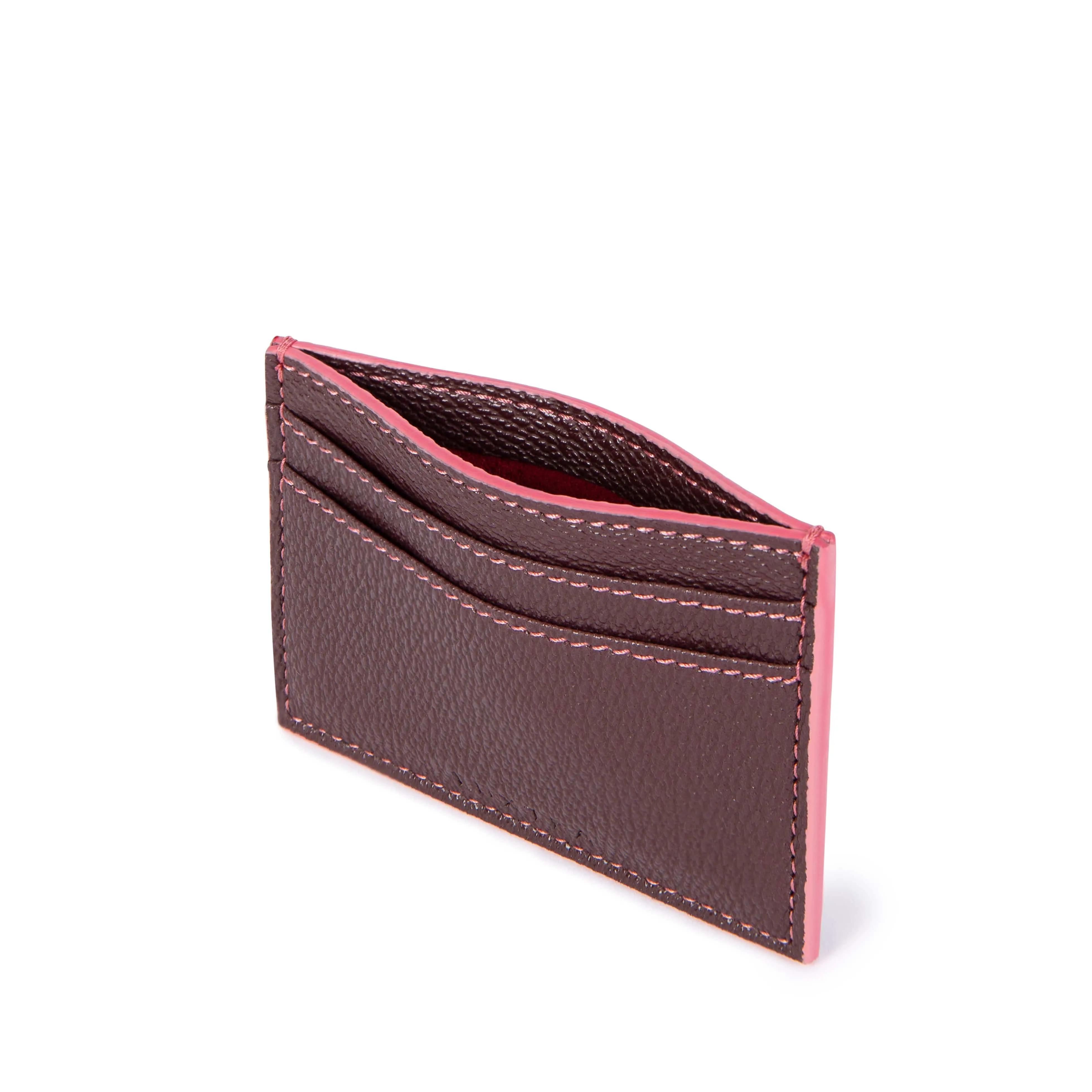 The Colvin Apple Leather Vegan Card Holder | Burgundy Rose