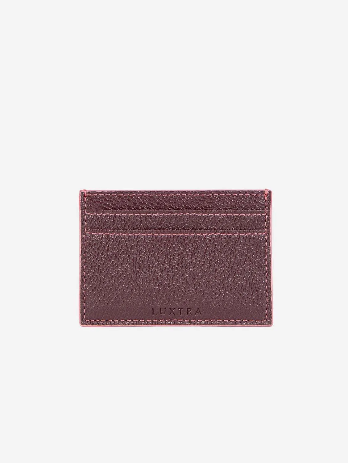 The Colvin Apple Leather Vegan Card Holder | Burgundy Rose