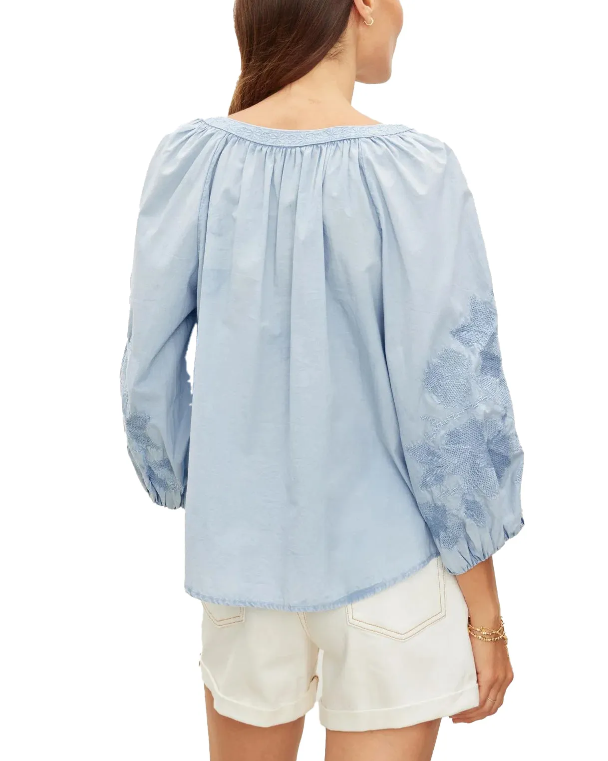 Trina 3/4 Sleeve Top (Chambray)