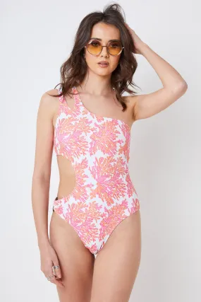 Twill Active Cut out Swimsuit - PINK