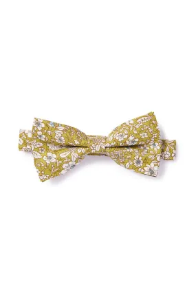 Vintage Floral Sketched Bow Tie - Green